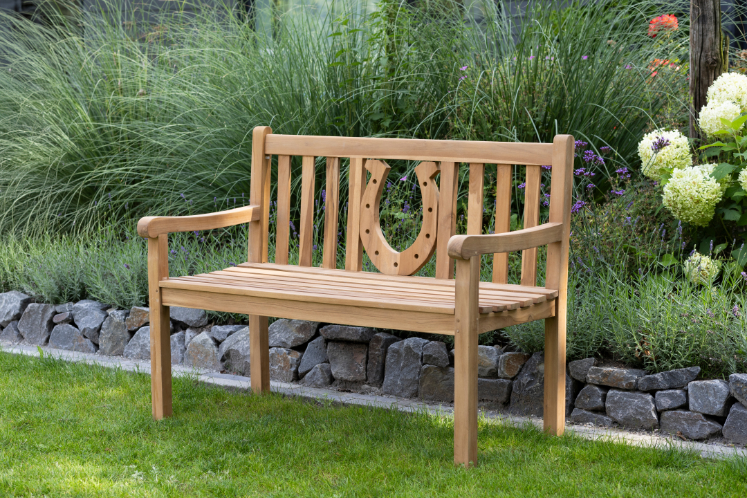 Gartenbank Hufeisen Teak 120 cm Braun  R...